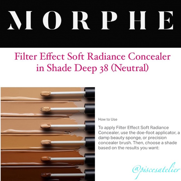 Morphe Filter Effect Soft Radiance Concealer in Shade Deep 38 (Neutral), 3.8 mL. - Picture 12 of 16